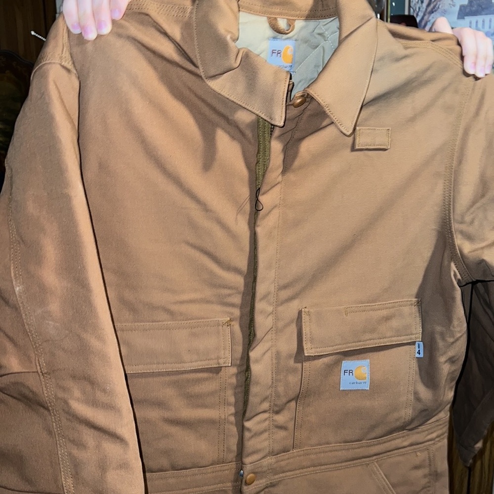 Nwt carhartt fire resistant duck coverall quilt lined - Picture 2 of 8